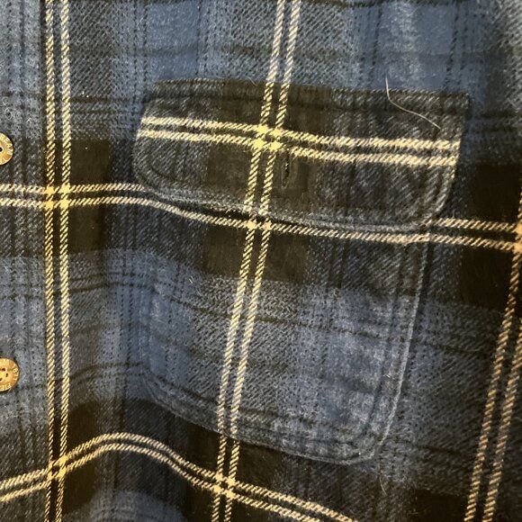 FIELD&STREAM Mens Blue Plaid Shirt Sz  XLTall Heavy 100% Cotton Flannel - Picture 2 of 7